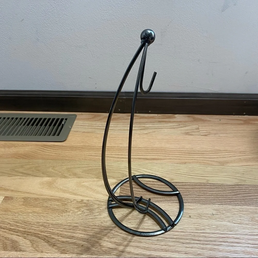 Metal Banana Hanger Kitchen Accessory Gray Shiny